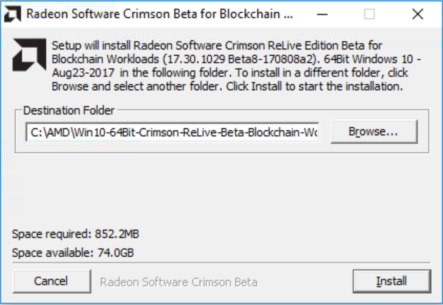 AMD Blockchain Driver